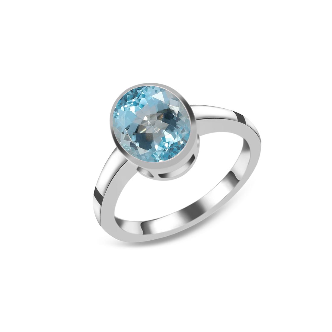 Blue Topaz Ring-(BTZ-SR-1623.)